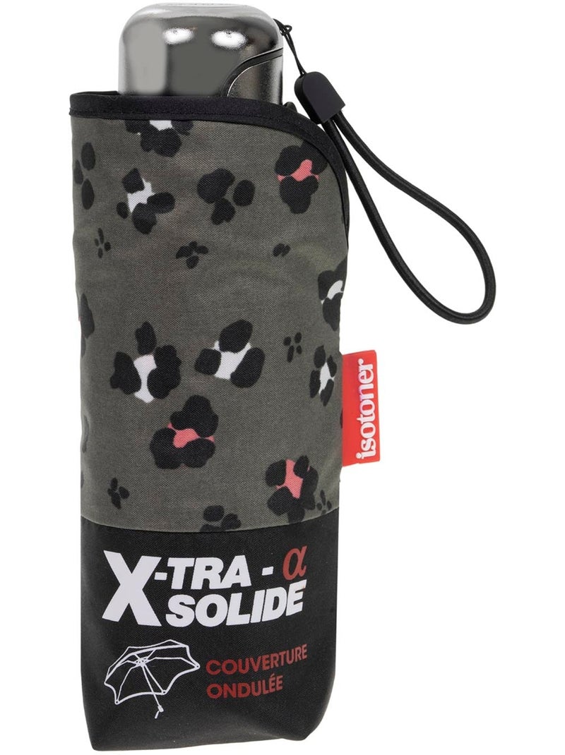 Paraguas  xtra: resistente al vuelco, compacto y ligero, 17,5 cm, repelente al mujer isotoner Negro Caqui Blanco - Kiabi