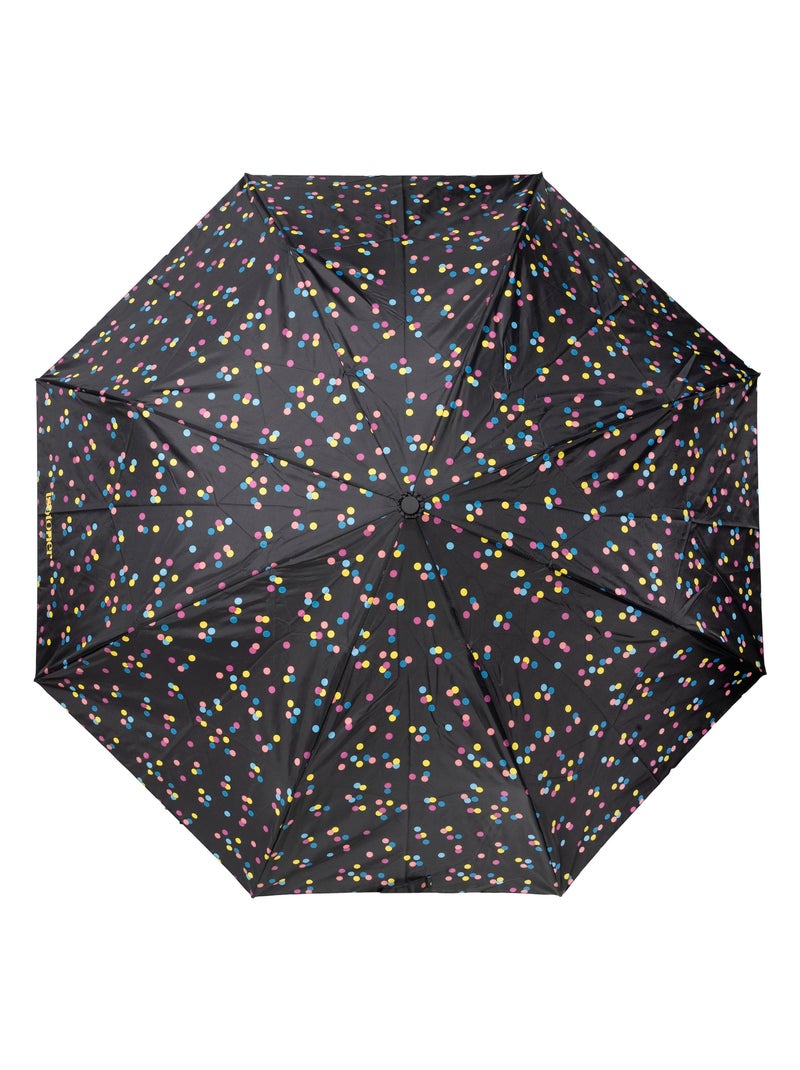 Paraguas  xtra solide 28 cm, repelente al agua, apertura/cierre automático mujer isotoner Negro Rosa - Kiabi