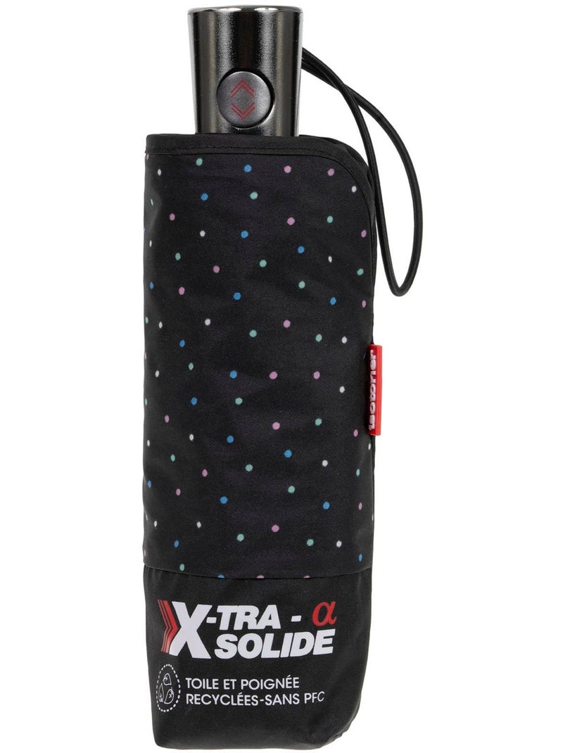 Paraguas  xtra solide antideslizante, 23 cm, repelente al agua, apertura/cierre mujer isotoner Negro Rosa Azul - Kiabi