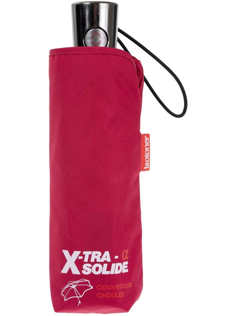 Paraguas  xtra solide antideslizante, 23 cm, repelente al agua, apertura/cierre mujer isotoner Rosa frambuesa - Kiabi