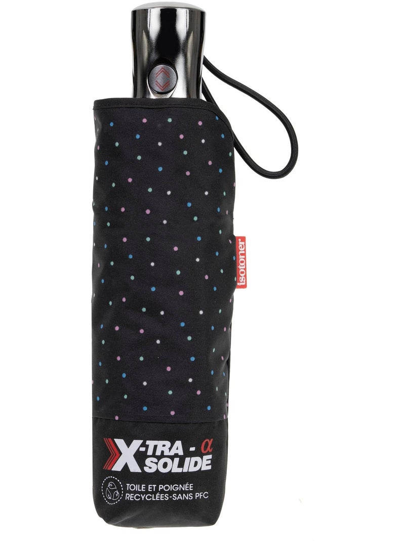 Paraguas  xtra solide antideslizante, 28 cm, repelente al agua, apertura/cierre mujer isotoner Negro Rosa Azul - Kiabi
