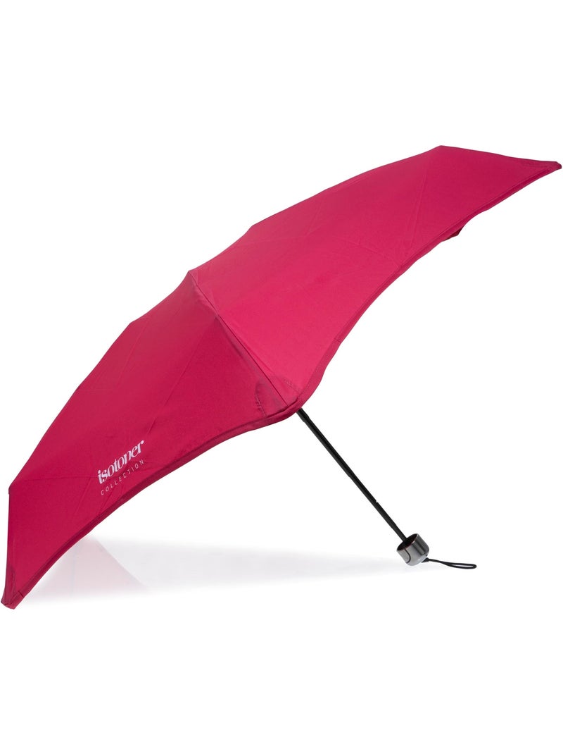Paraguas  xtra solide: antideslizante, compacto y ligero, 17,5 cm, repelente al mujer isotoner Rosa frambuesa - Kiabi