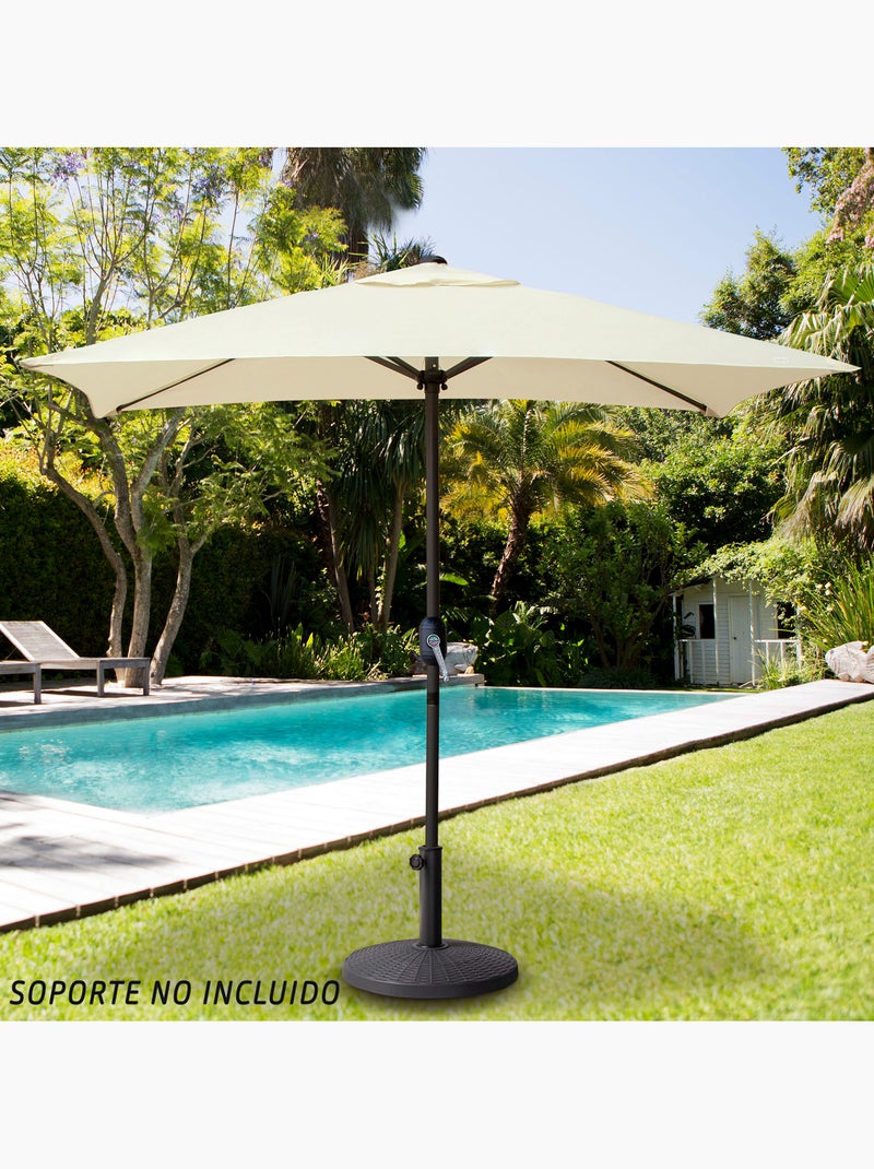 Parasol balcón 200x120 cm mástil aluminio Aktive Garden Crema - Kiabi
