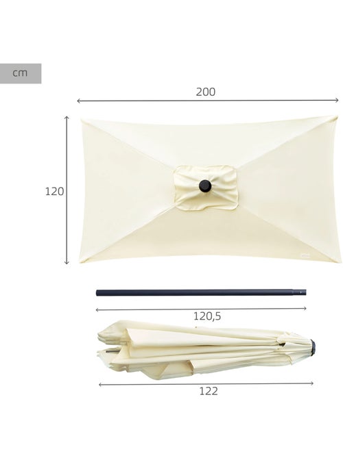 Parasol balcón 200x120 cm mástil aluminio Aktive Garden - Kiabi