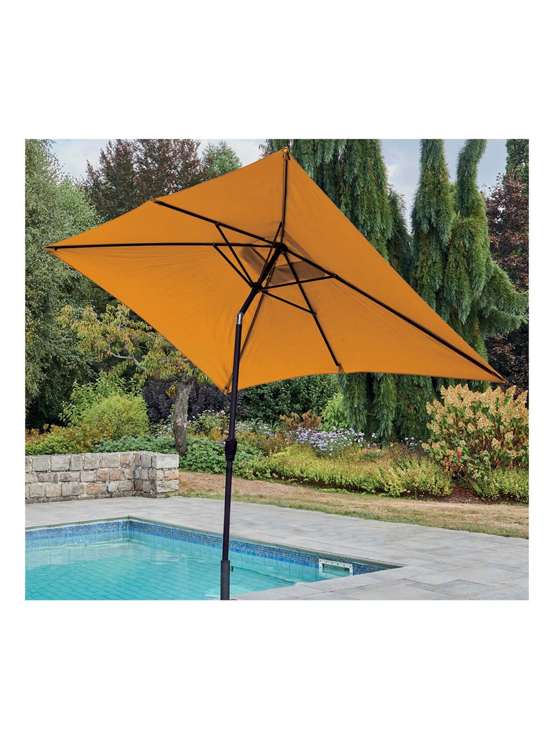 Parasol centrado y reclinable 2 x 3 m Amarillo mostaza - Kiabi