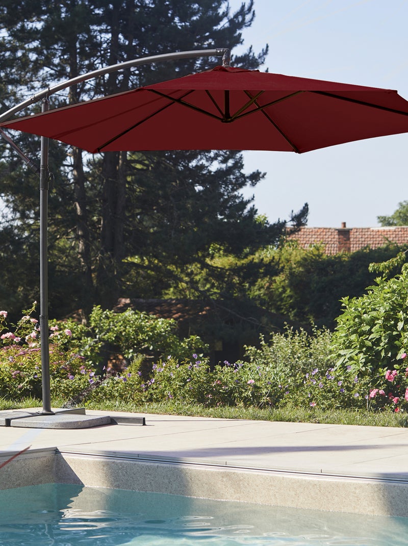 Parasol desviado efecto mate con manivela Ø3m Burdeos - Kiabi