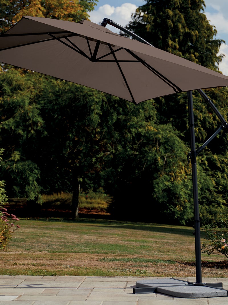 Parasol estructura de metal con pie desviado 3 x 2 m Taupe - Kiabi