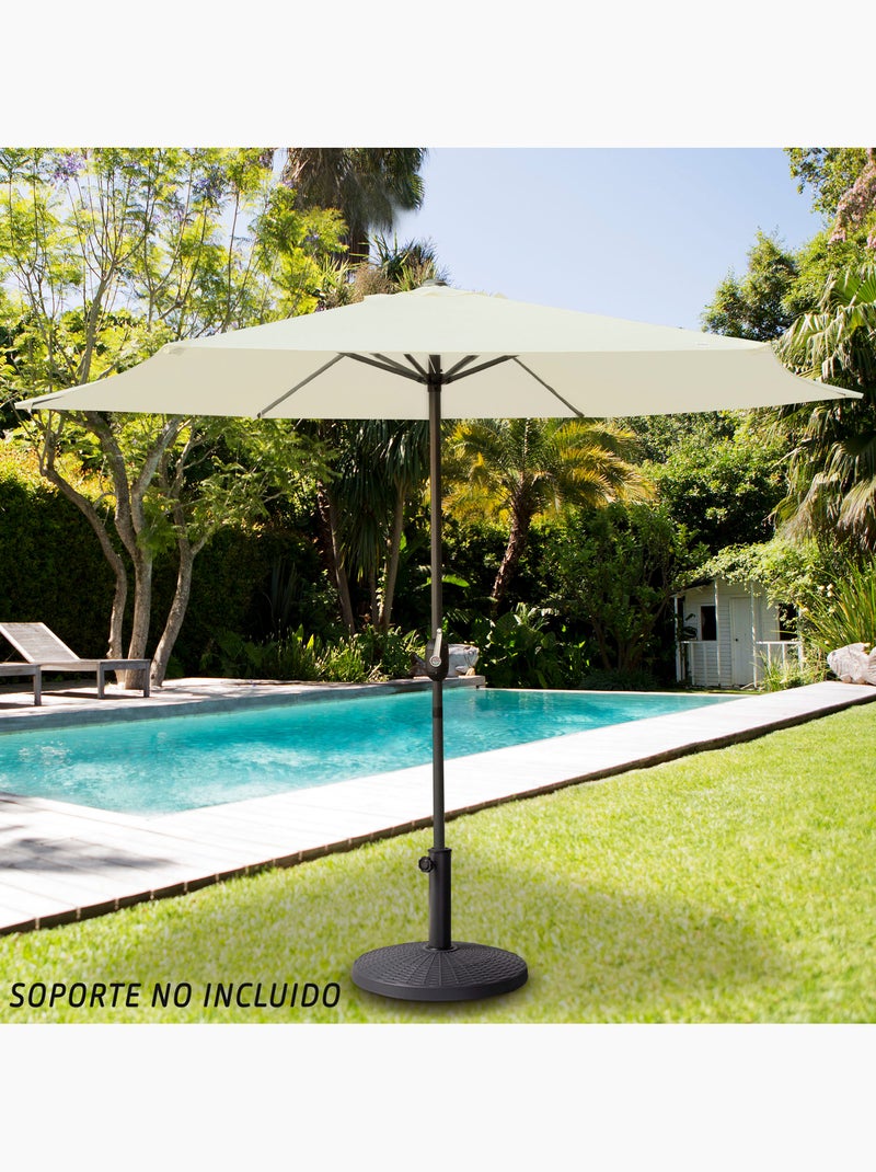 Parasol hexagonal 270 cm mástil aluminio Aktive Garden Crema - Kiabi