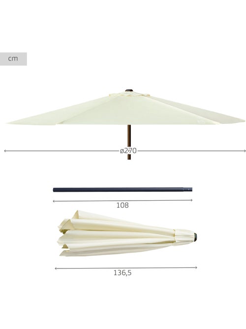 Parasol hexagonal 270 cm mástil aluminio Aktive Garden - Kiabi