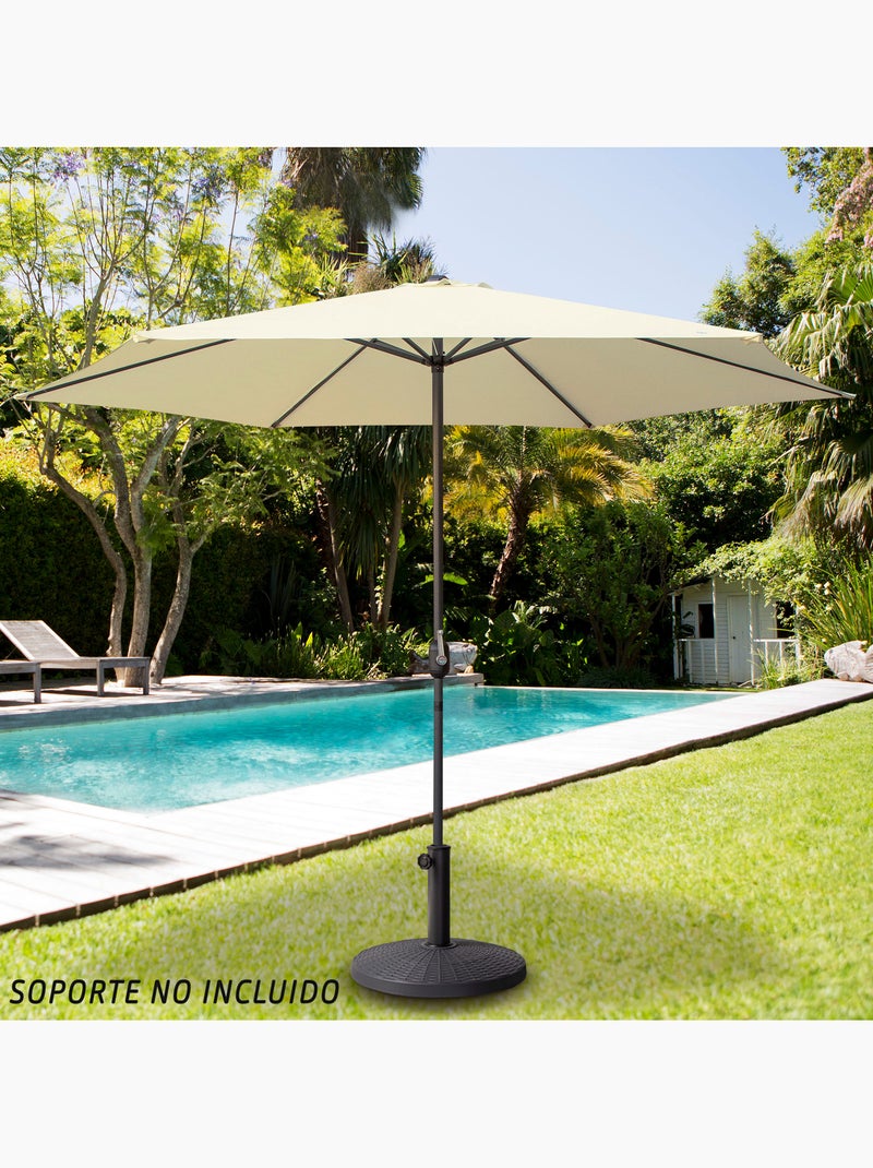 Parasol hexagonal 300 cm mástil aluminio Aktive Garden Crema - Kiabi