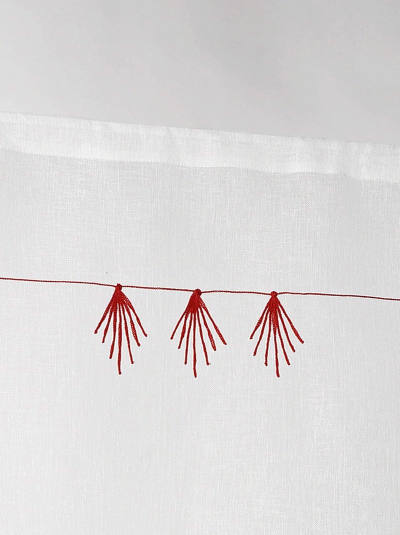 Pareja de cortinas pequeñas con estilo geométrico Rojo - Kiabi