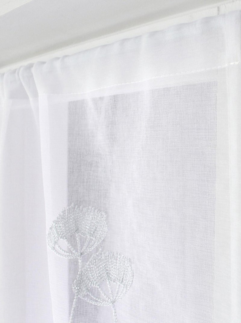 Pareja de visillos bordados con flores Blanco - Kiabi