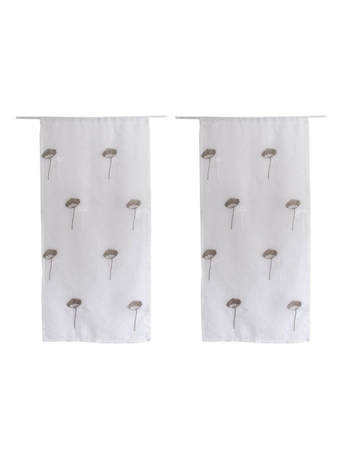 Pareja de visillos bordados con flores - Kiabi Pareja de visillos bordados con flores - Kiabi
