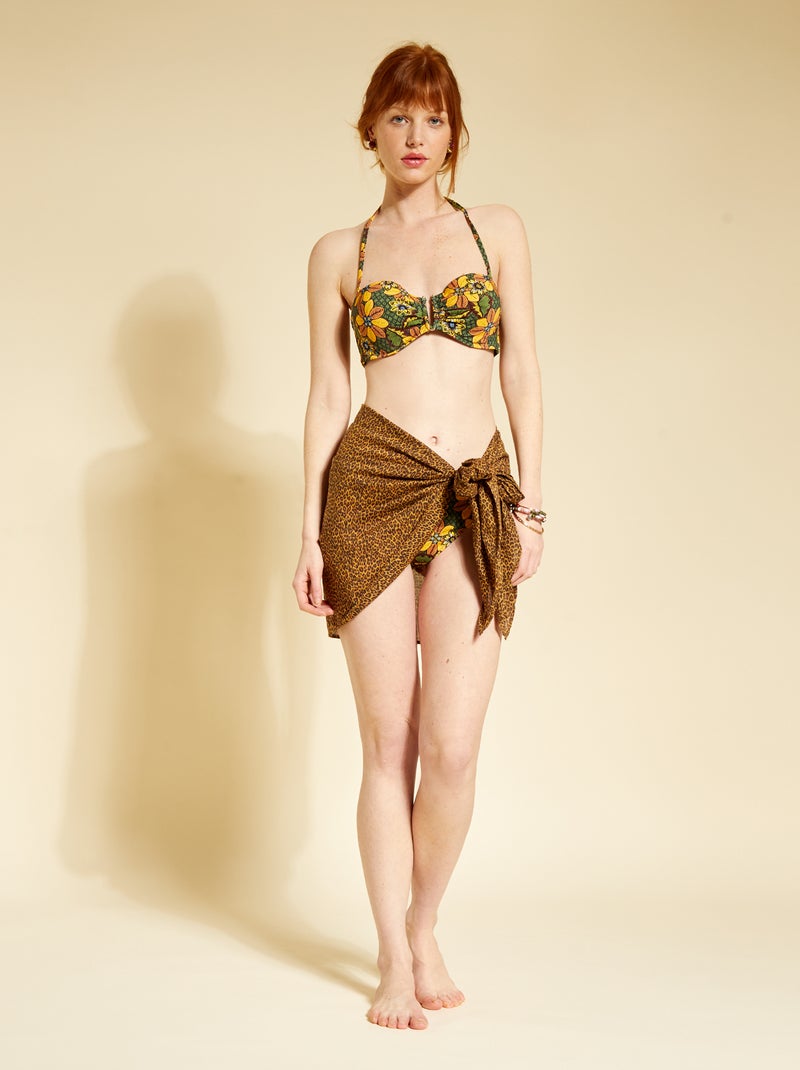 Pareo corto anudable con estampado de leopardo leopardo - Kiabi