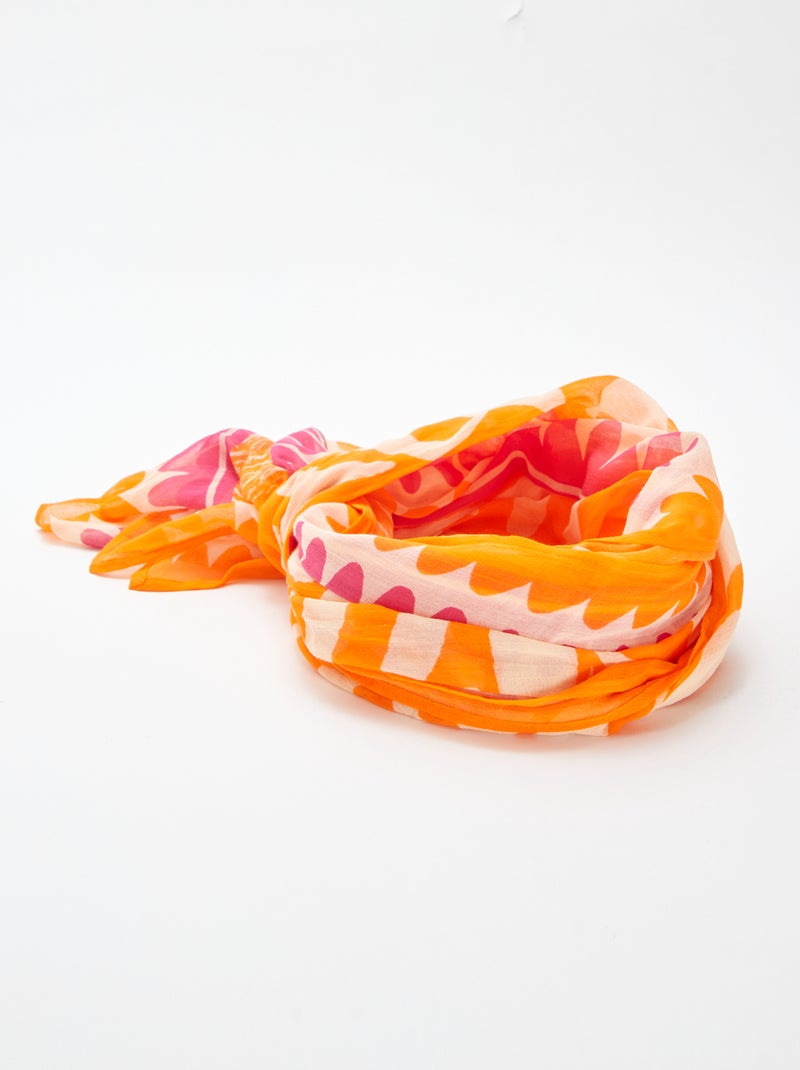 Pareo de baño estampado Naranja - Kiabi