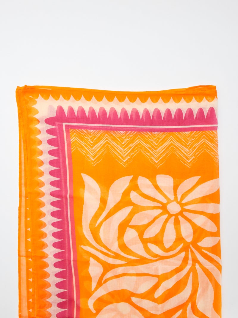 Pareo de baño estampado Naranja - Kiabi
