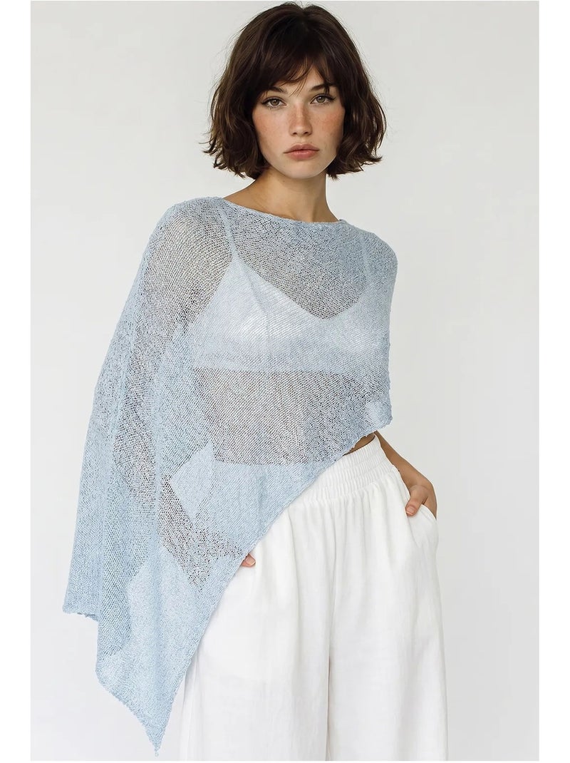 Pareo de playa de punto con cut-out para mujer lucci Azul cielo - Kiabi