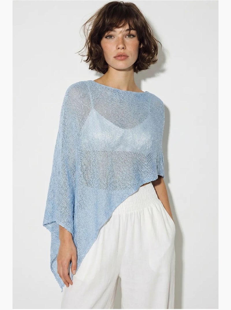 Pareo de playa de punto con cut-out para mujer lucci Azul cielo - Kiabi