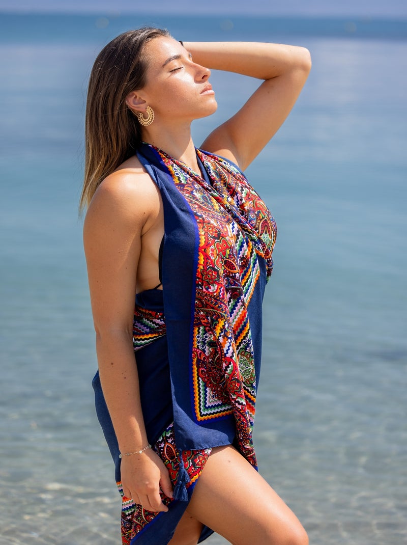 Pareo de playa GIASMINA Azul marino - Kiabi