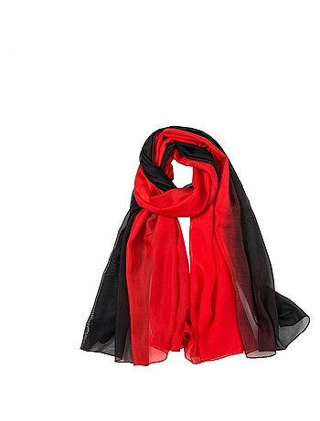 Pareo de Seda Rojo Negro Marina