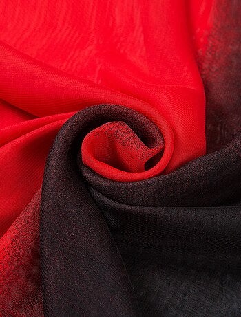 Pareo de Seda Rojo Negro Marina