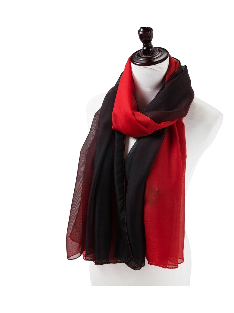 Pareo de Seda Rojo Negro Marina Rojo - Kiabi