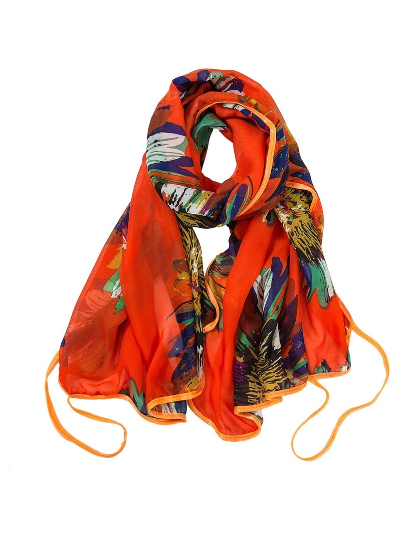 Pareos de Seda Flora Naranja Marina Naranja - Kiabi