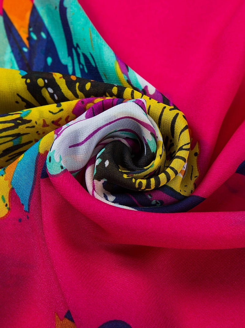 Pareu de Seda Flora Red Marina Rojo - Kiabi