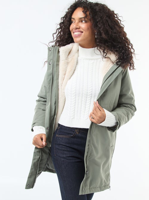 Parka 3 en 1 con forro de pelo sintético - Kiabi