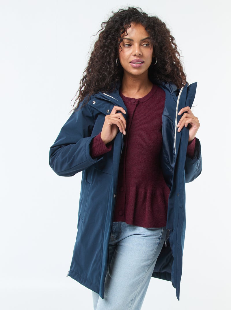 Parka 3 en 1 impermeable con forro cálido desmontable Azul - Kiabi