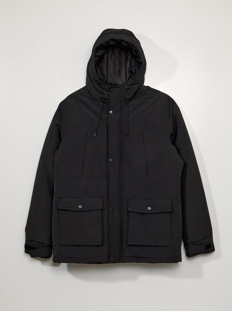 Parka abrigada con capucha negro - Kiabi