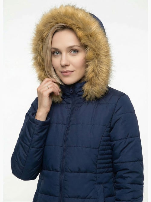 Parka acolchada con capucha de piel - AFIBEL - Kiabi
