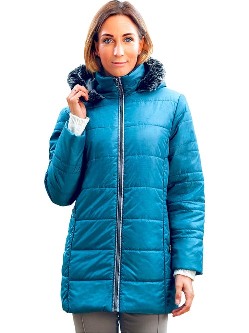 Parka acolchada con capucha de piel - AFIBEL - Kiabi