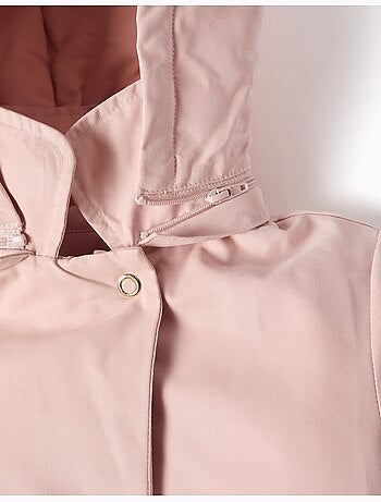 Parka acolchada con capucha desmontable y bolsillos