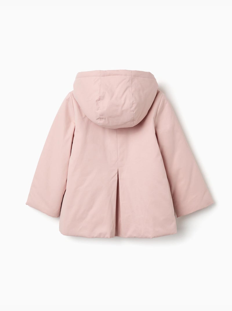 Parka acolchada con capucha desmontable y bolsillos Rosa claro - Kiabi