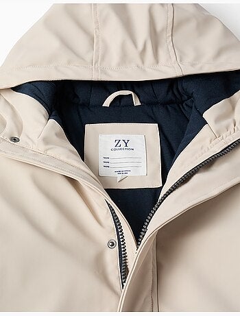 Parka acolchada con capucha y bolsillos delanteros