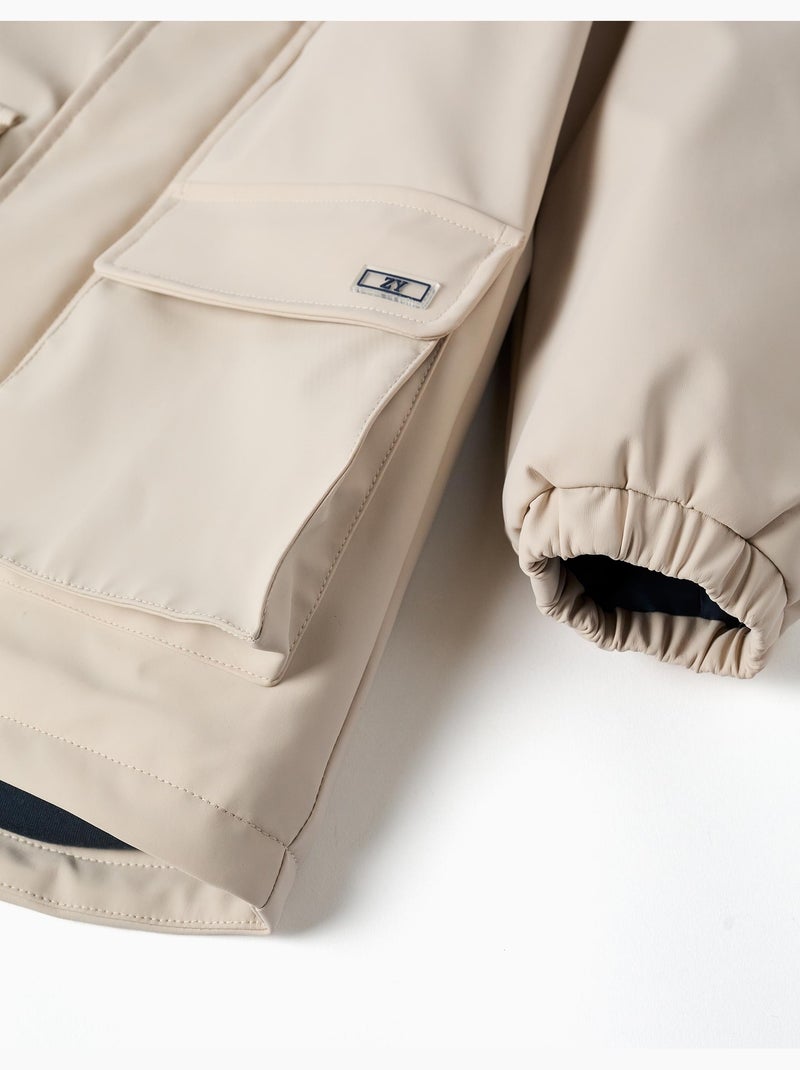 Parka acolchada con capucha y bolsillos delanteros Gris claro - Kiabi