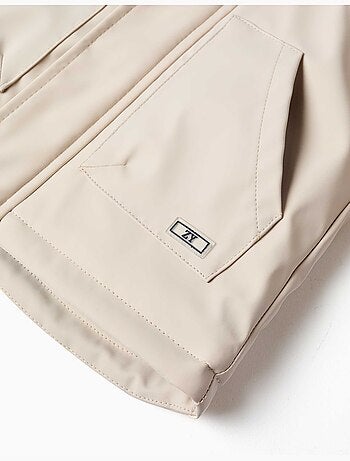 Parka acolchada con capucha y bolsillos delanteros