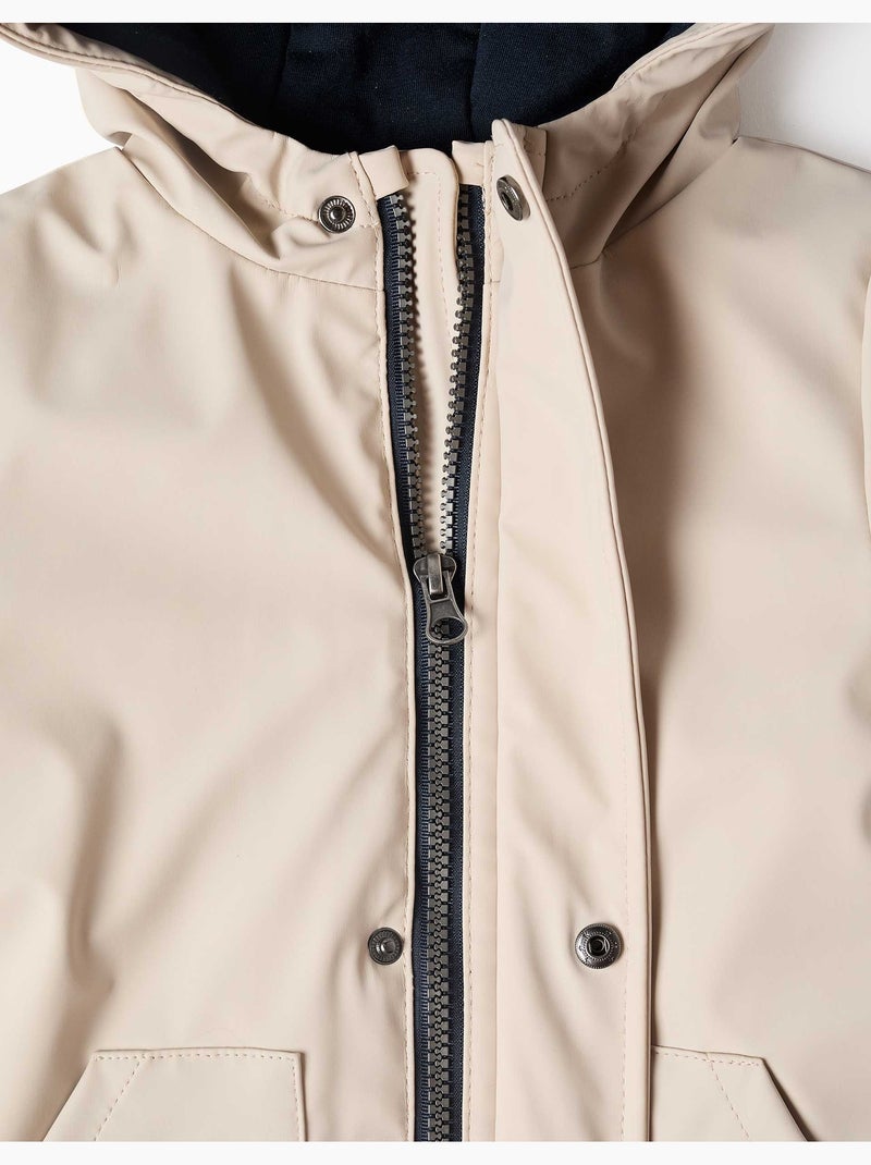Parka acolchada con capucha y bolsillos delanteros Gris claro - Kiabi