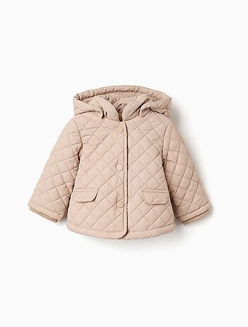 Parka acolchada con capucha y forro polar