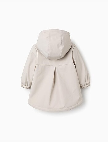 Parka acolchada con capucha y volantes