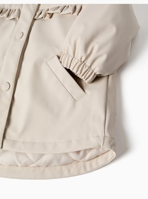 Parka acolchada con capucha y volantes - Kiabi