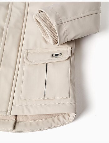 Parka acolchada de goma con capucha