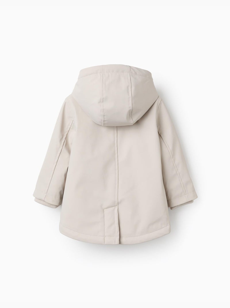 Parka acolchada de goma con capucha Gris claro - Kiabi