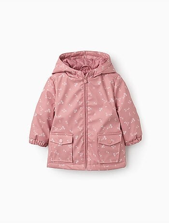 Parka acolchada de goma con capucha