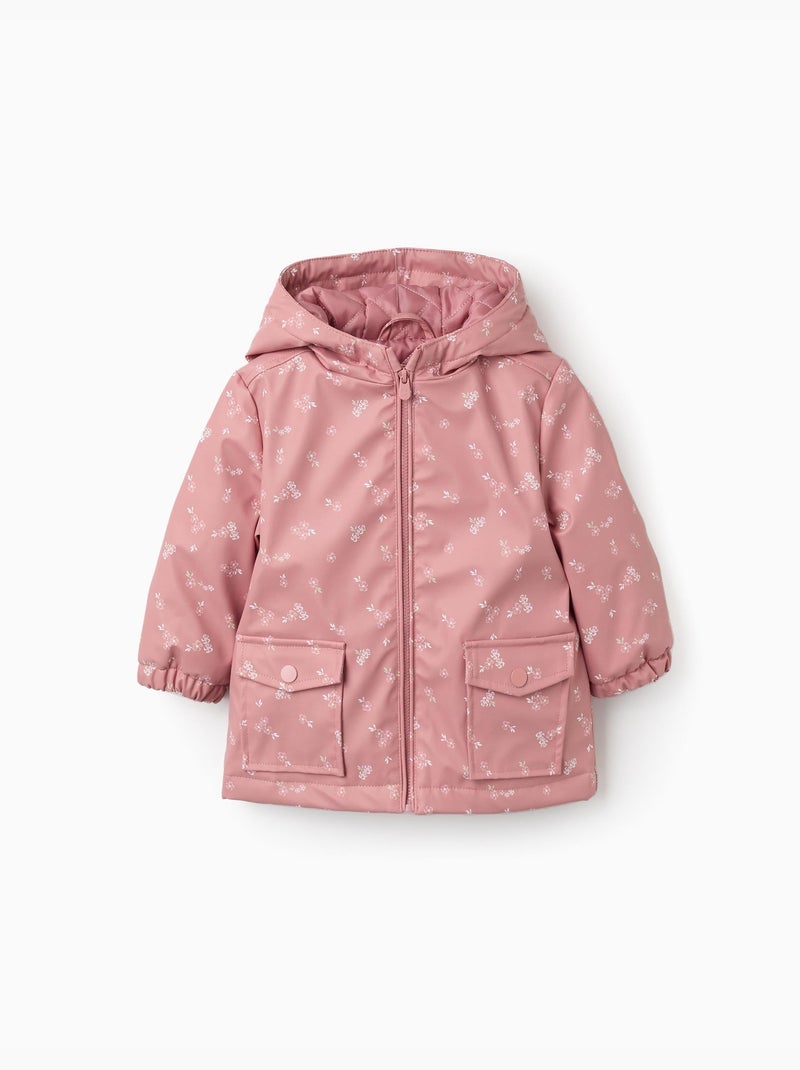 Parka acolchada de goma con capucha Rosa - Kiabi