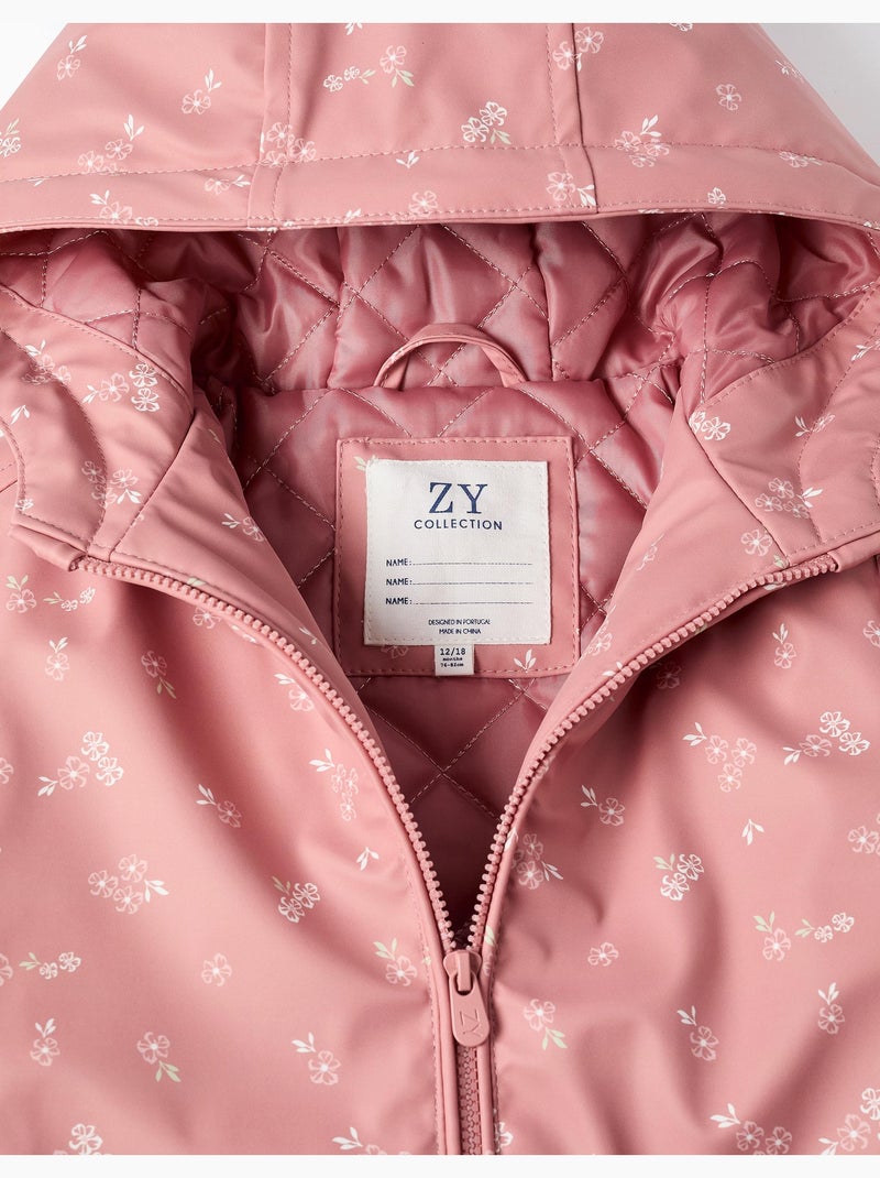 Parka acolchada de goma con capucha Rosa - Kiabi