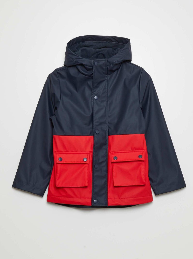 Parka bicolor con forro polar azul - Kiabi