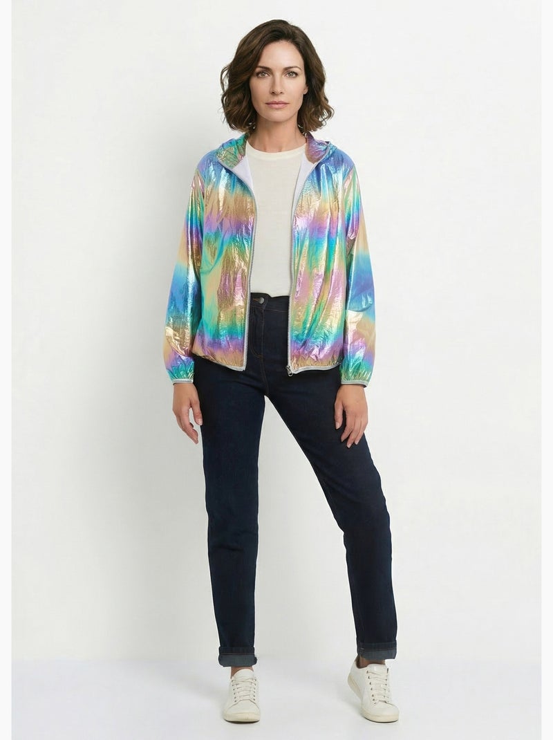 Parka brillante con capucha moderna - AFIBEL Violeta - Kiabi