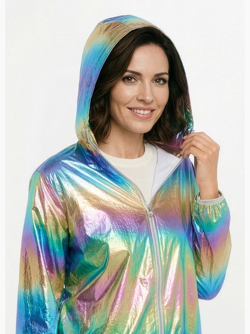 Parka brillante con capucha moderna - AFIBEL Violeta - Kiabi